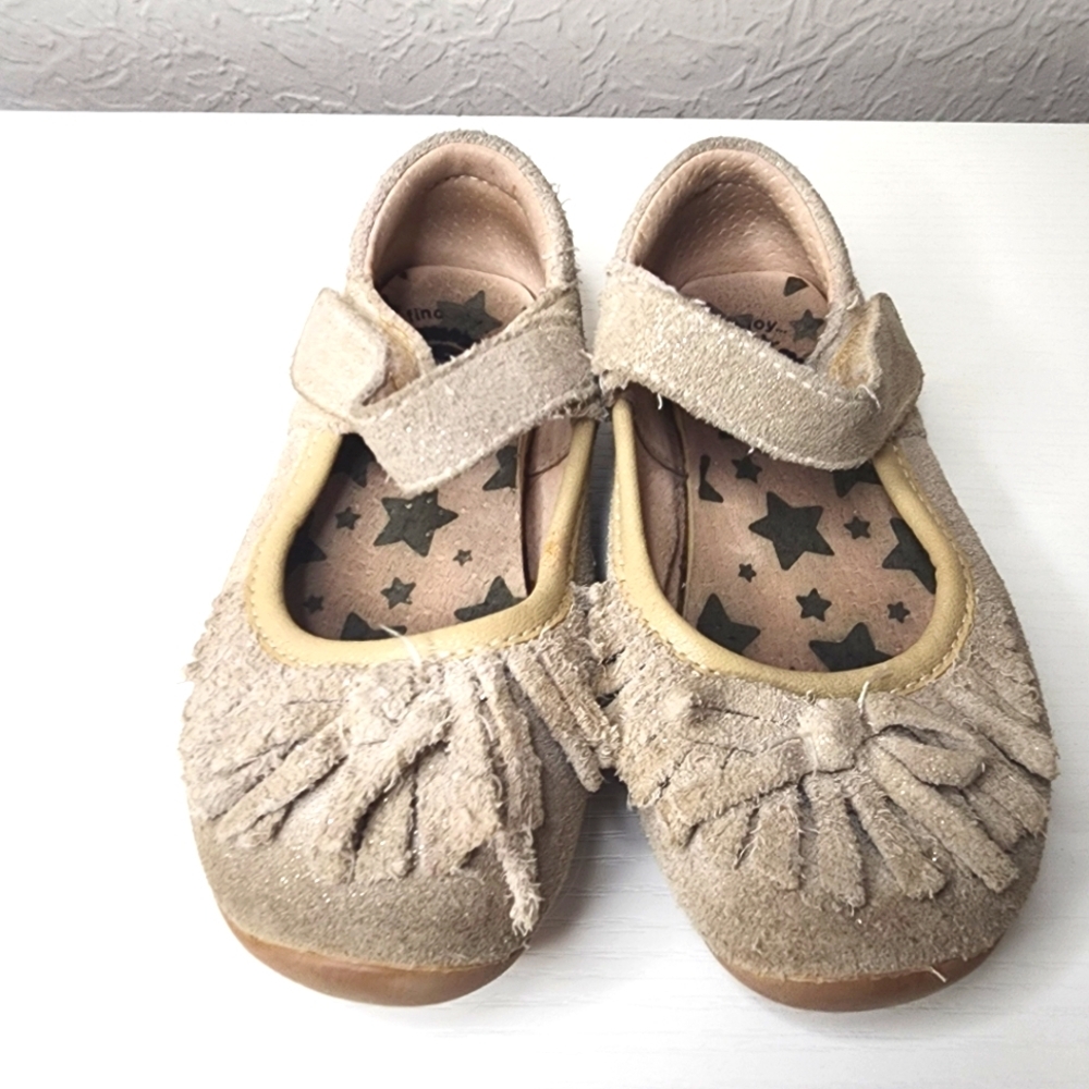 Livie‎ & Luca Tan Moccasins with Velcro Closure and Suede Finish